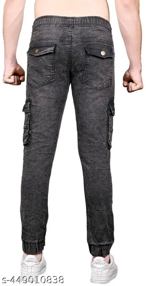 Man's Blue Jogger Jeans 6 Pocket Denim Jogger