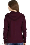 Stylish fleece wine plane zipper hoodies for women/girls