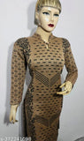 ladies woolen kurti for winter BROWN FLOWER