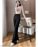 || TIGER STYLE|| SIMPLICITY STRAIGHT FIT BACK ELASTIC LEG PANT FOR WOMEN"S AND GIRL"S Comfy Elegant Women Women Trousers