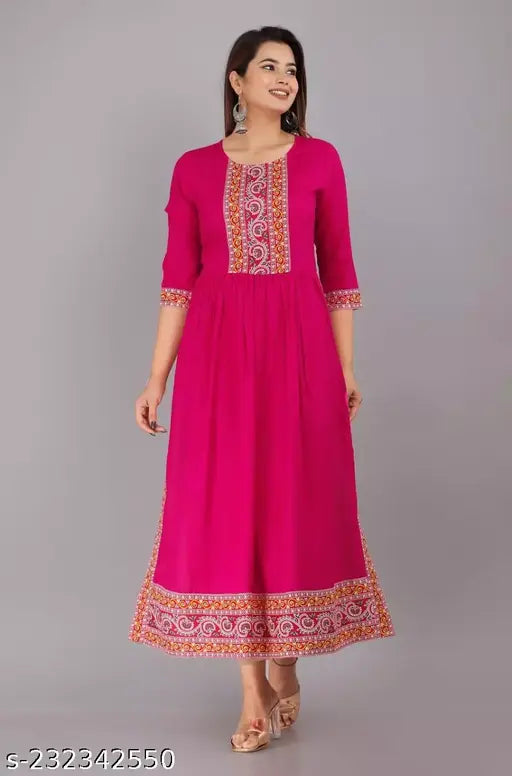 Pure Rayon Nyra Cut Anarkali Kurti For Women