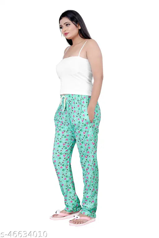 Womens Heart Printed Pyjamas(Size:-S To 2XL)