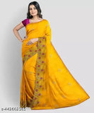 Yellow Pink Syclon Silk Net Zari EMBROIDERY SAREES