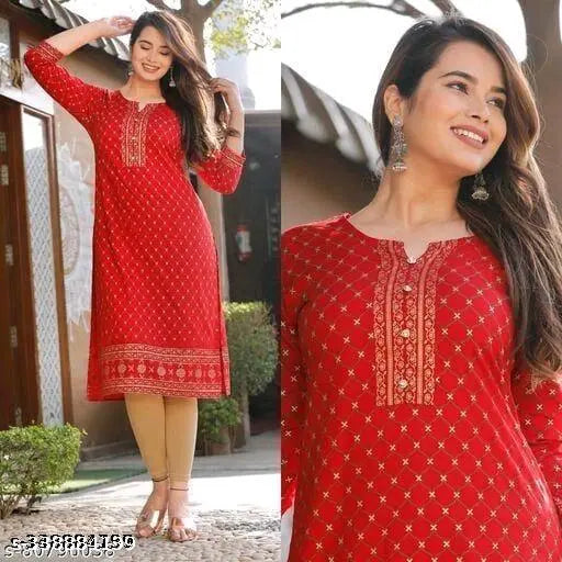 '''Women Solid Viscose Rayon Straight Kurta