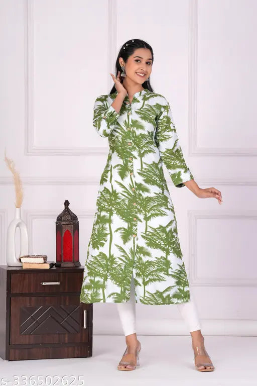 mumal's Straight premium rayon floral printed kurti