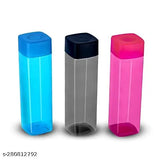 Square Shape Plastic Water Bottle With Square Cap, Square Shape Water Bottle For Gym, School, Office (PACK OF 3)......