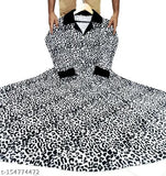 Women Animal Print Valvet Kurti Gown