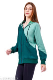 NUEVOSDAMAS COTTON TERRY COLOR BLOCKED HOODED SWEATSHIRT - GREEN