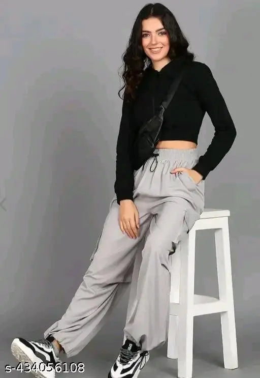 ''MA FASHION' NS-CARGO-WOMEN-PANT -- GREY