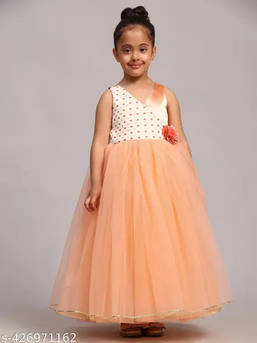 Toy Balloon Kids Dusty Rose Full-Length Girls Party Wear Gown