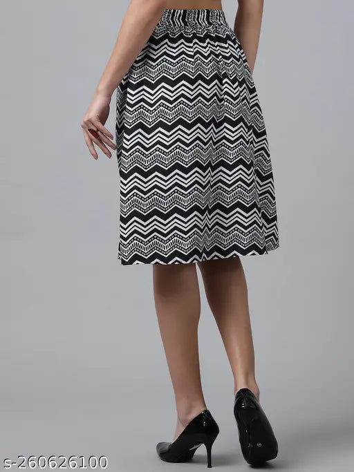 Printed Knee Length Skirt