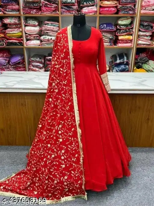 EMBRODERY KURTI RED