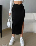 Fashionable Cotton Black Skirt For Women's & Girls