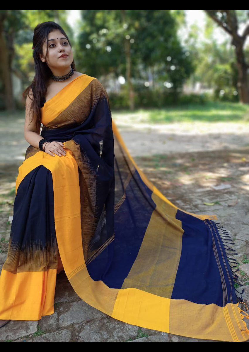 Linen Saree With Blouse By Sritija - GillKart