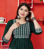 Aanshi FASHION Rayon Embroidered Anakali Kurti