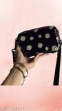 Box sling bag black small floral print cute and classy girly hand held side bag for women and girls square attachy bag