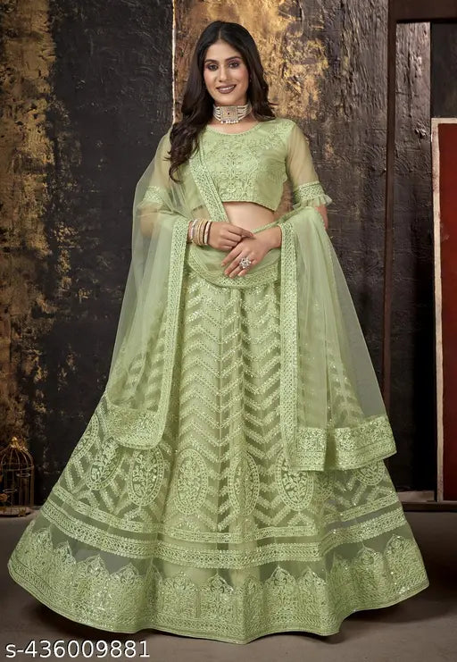 PATLANI Aliya Letest Trendy Design Ari Work Embridered Free Size Lehenga Choli Up to 2XL With Unstitched Blouse Piss/Sleeve, And Dupatta/Designer Lehenga /Wedding Lehenga/banarasi lehenga.