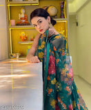 green miror work digital printed lehengha choli