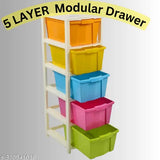 5 XL Plastic Modular Drawer System for Home, Office, Hospital, Parlour, School and Kids