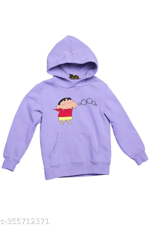 Broke Memers Ooooo (Shinchan) Printed Hoodie for Men(Lavendar)