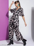 Women's Poly Blend Printed Western Jumpsuit