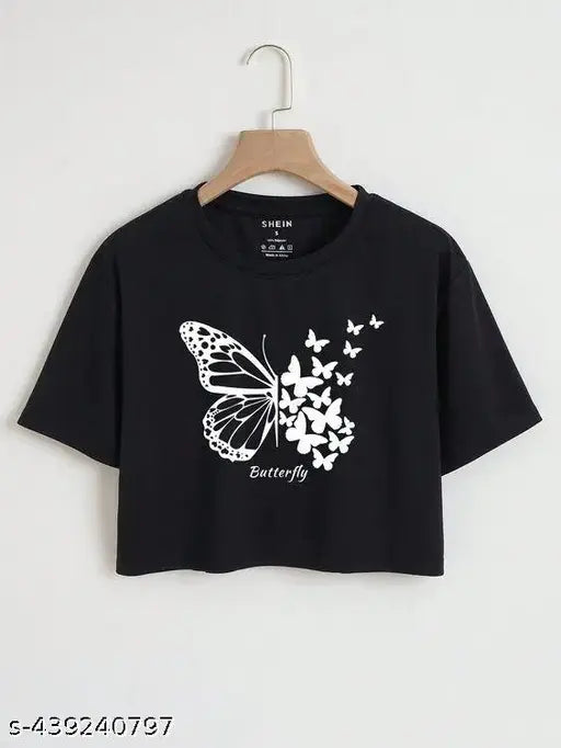 Sky Magic Women Butterfly Crop Top