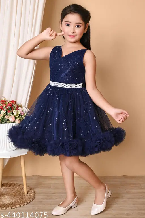 Flawsome Net Sparkle Toddler Girls Party and fastive Dress