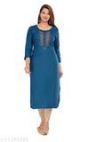 women Tealbluecolor Straight kurti