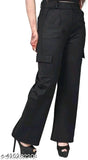 D SHAHI ENTERPRISES||Women Straight Fit High-Rise Easy Wash Cargo Trousers Pant 4 Pocket Combo Of-2