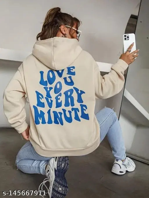 SXV 'Love U Evrey Minute’ Printed Cool Aesthetic Sweatshirt Hoodie