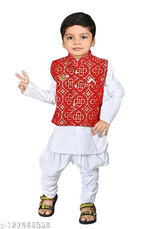 BOYS KURTA PAJAMA SET WITH JACKET