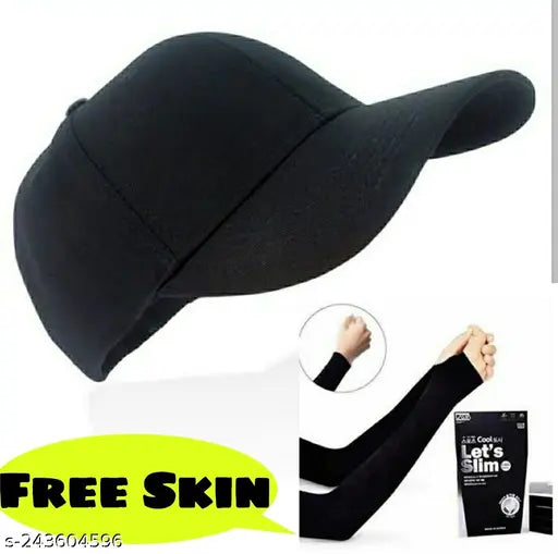 Men's Caps For Summer Black Cap Summer Cap With Black Color Skin Free