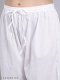 Chikankari regular fit pant for women white chikankari cotton pant for women plus size salwar Or pant