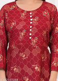 New Kurti Womens Mahroon Printed Anarkali Kurti Jaipur Made Rajasthani dresses