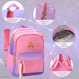 Durable School Backpack for Girls - Purple Gradient Design for Ages 6-12