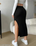 Fashionable Cotton Black Skirt For Women's & Girls