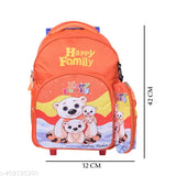 Indian Riders Ice Bear Happy Family Kid's School & Travel Trolley Bag Waterproof Trolley (Orange, 25 L)