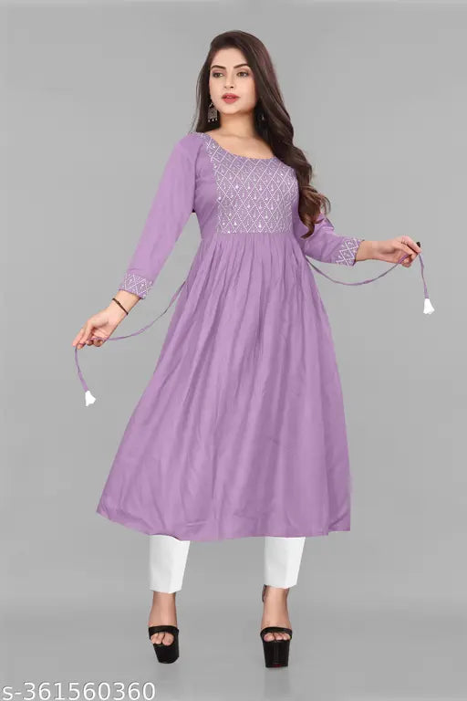 Women Anarkalim Viscose Rayon Kurti