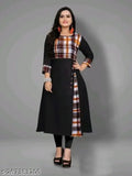 Black Colored Cotton Printed Kurti