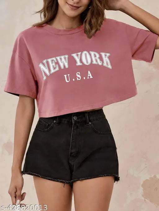 Trendy Women Crop Top Tee Tshirt