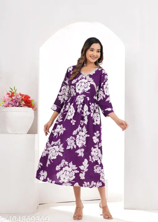 VIHIN TEXTILE Women Party Wear Angrakha Design Kurti