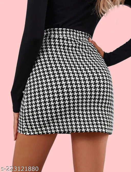 Dream Beauty Fashion Women's Printed Pencil Black Skirts