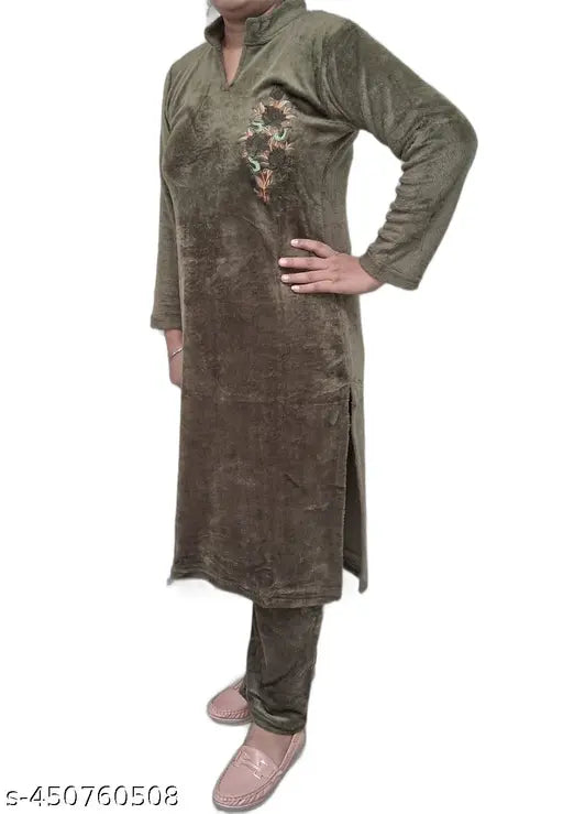 winter woollen kurta palazzo set