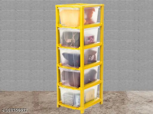 Drawer Storage Organizer System For Home & Kitchen Use Transparent 5xl Yellow