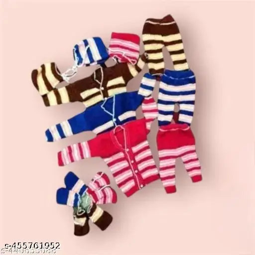 Kids woolen winter wear combo 3pcs set (cap, sweater, pyjama, socks) soft light weight hot winter wear for winter season clothing set