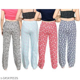 pack of 4 womens & girls cotton printed pyjama lower of dailywear