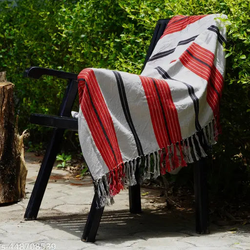 Stiped Red Jacquard Throw