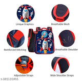 Polyester 26 L School Backpack With Pencil School Bag Class 1 to 8 Daypack(BK_Blue_Rocket_Launcher_24)