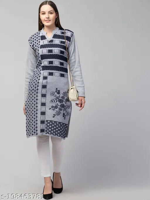 Woman Woolen Kurti (Grey)