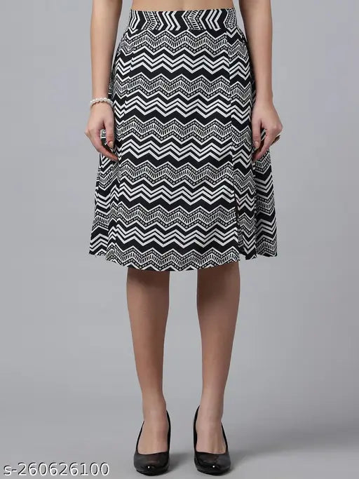 Printed Knee Length Skirt